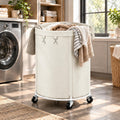Cesta de lavandería de gran capacidad de 150 litros con ruedas, cesta de ropa y bolsa extraíble para el hogar, lavandería, dormitorio, baño, apartamento, dormitorio