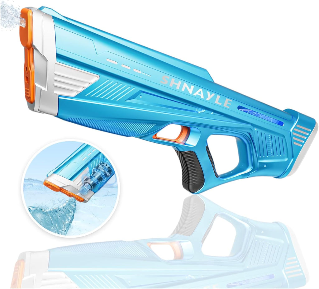 Pistola de agua eléctrica para adultos y niños, puerto de carga USB-C, pistola de chorro potente automática, ráfagas de disparo de alta potencia, pistola de agua automática de largo alcance