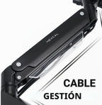 Brazo de monitor resistente para pantallas ultraanchas de 57", soporta hasta 59.4 libras, soporte de escritorio de movimiento completo con VESA de liberación rápida (75/100/7.874 in