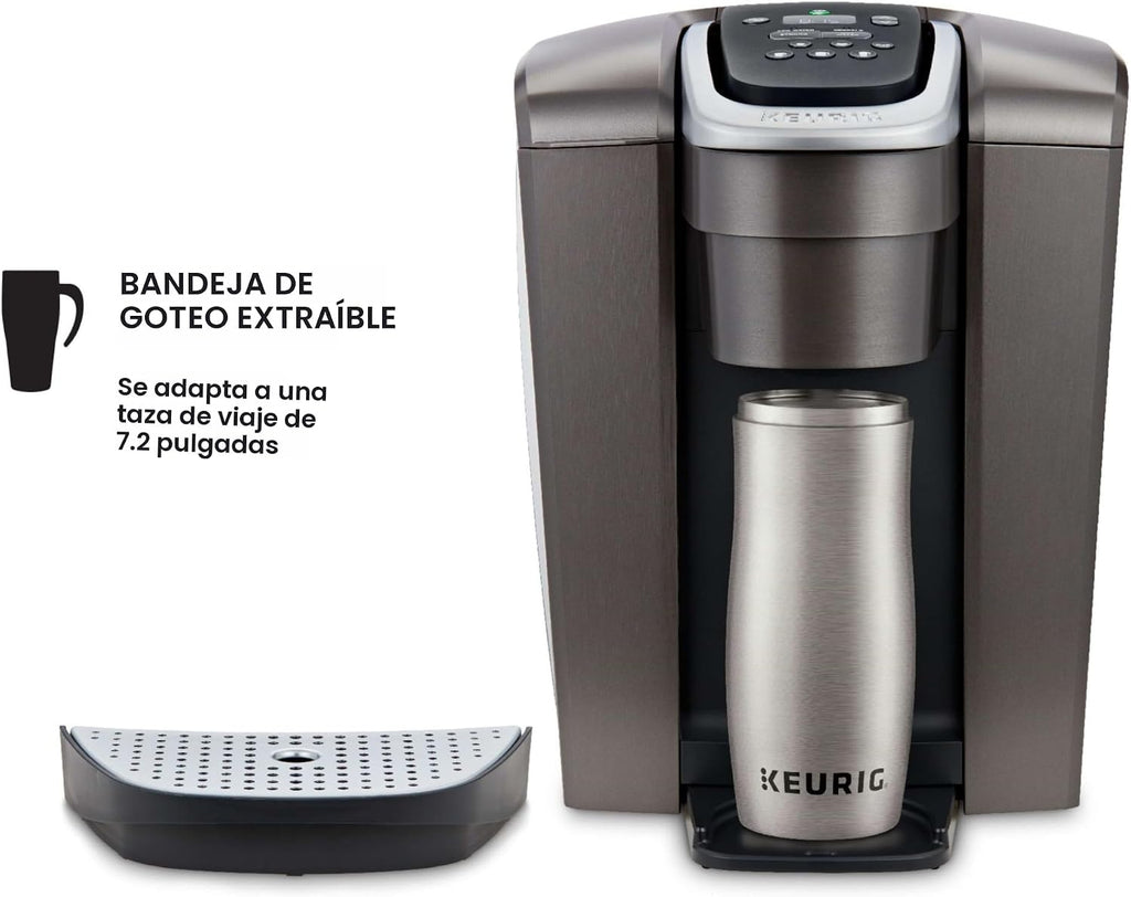 Keurig Cafetera K-Elite, cafetera de vainas K-Cup de una sola porción, con capacidad de café helado, pizarra cepillada