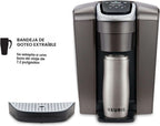 Keurig Cafetera K-Elite, cafetera de vainas K-Cup de una sola porción, con capacidad de café helado, pizarra cepillada