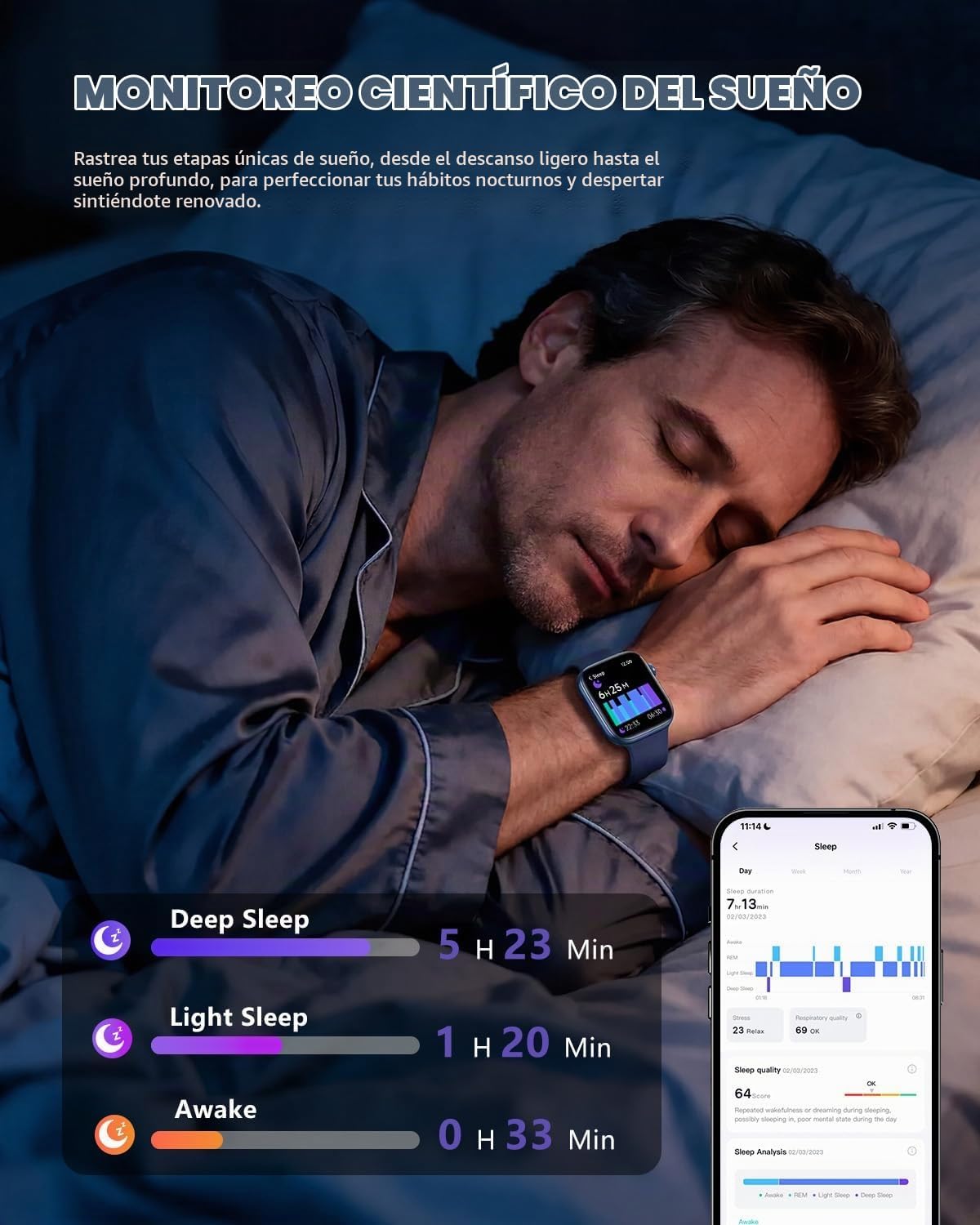 Reloj inteligente para mujeres y hombres, rastreador de actividad física y sueño con pantalla táctil HD de 1.83 pulgadas, reloj inteligente de llamadas Bluetooth para Android/iOS, IP67