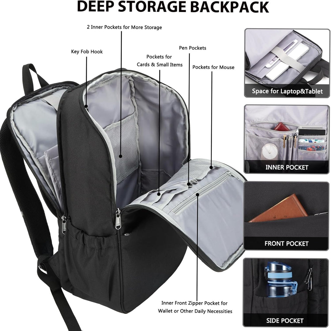 MAXTOP Mochila de viaje para laptop con puerto de carga USB antirro...