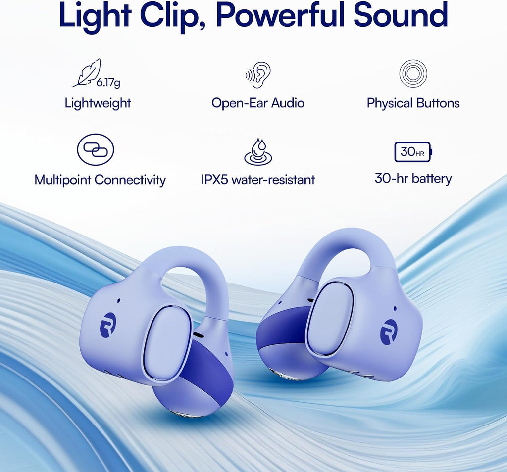 Raycon Auriculares de clip para todos los días, oreja abierta y resistente