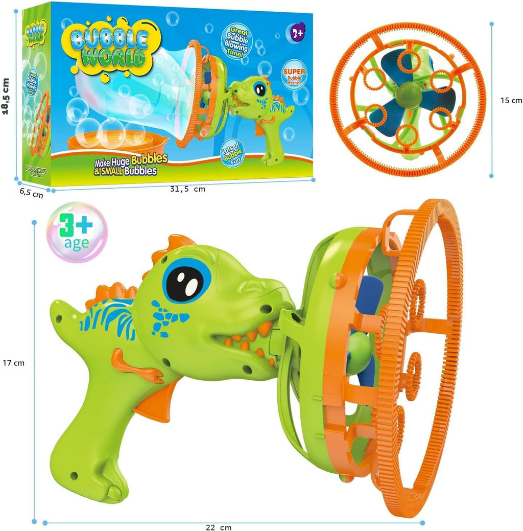 Dinosaur Bubble Gun para Kids 3-8, Bubble Machine Blower Toy (Green)