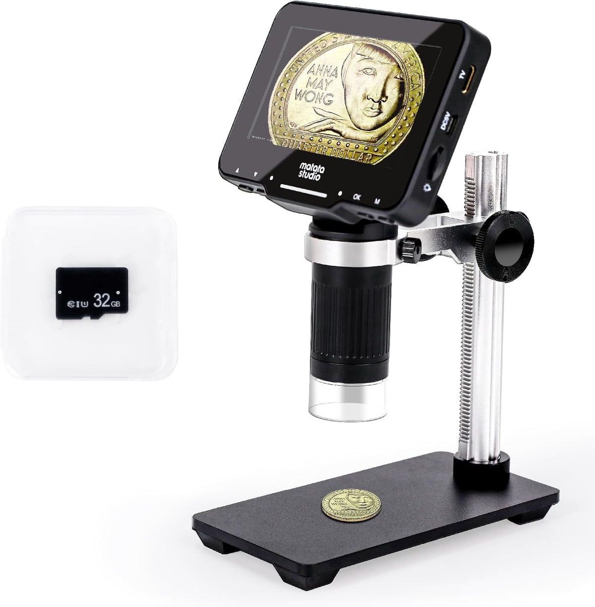 Microscopio digital M2B 1000X, LCD de 4,3", salida HDMI, 32 GB