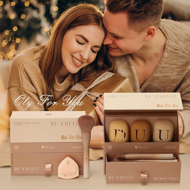 DUcare Juego de regalo de maquillaje de 21 piezas, con 14 brochas d...