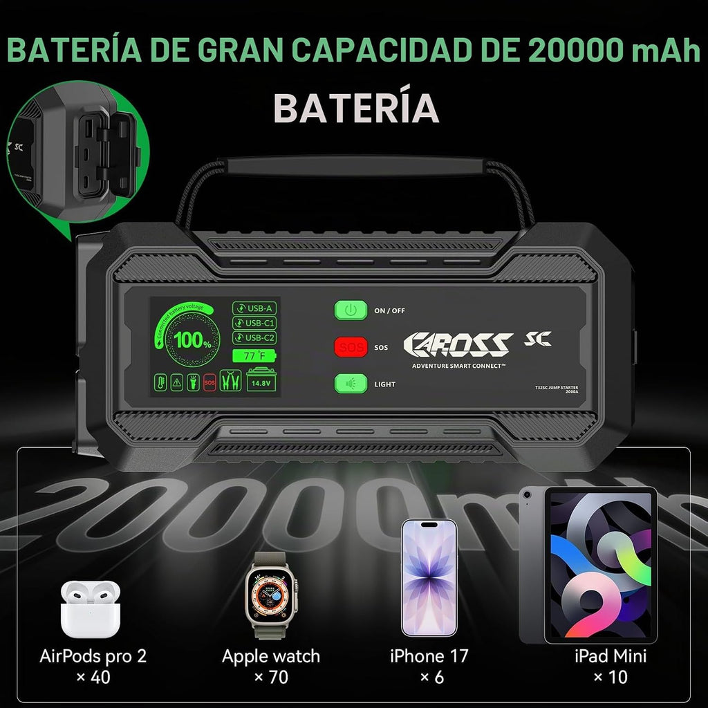 CAROSS Arrancador de batería - Caja de salto para 8.0L de gas y 6.0L Diesel