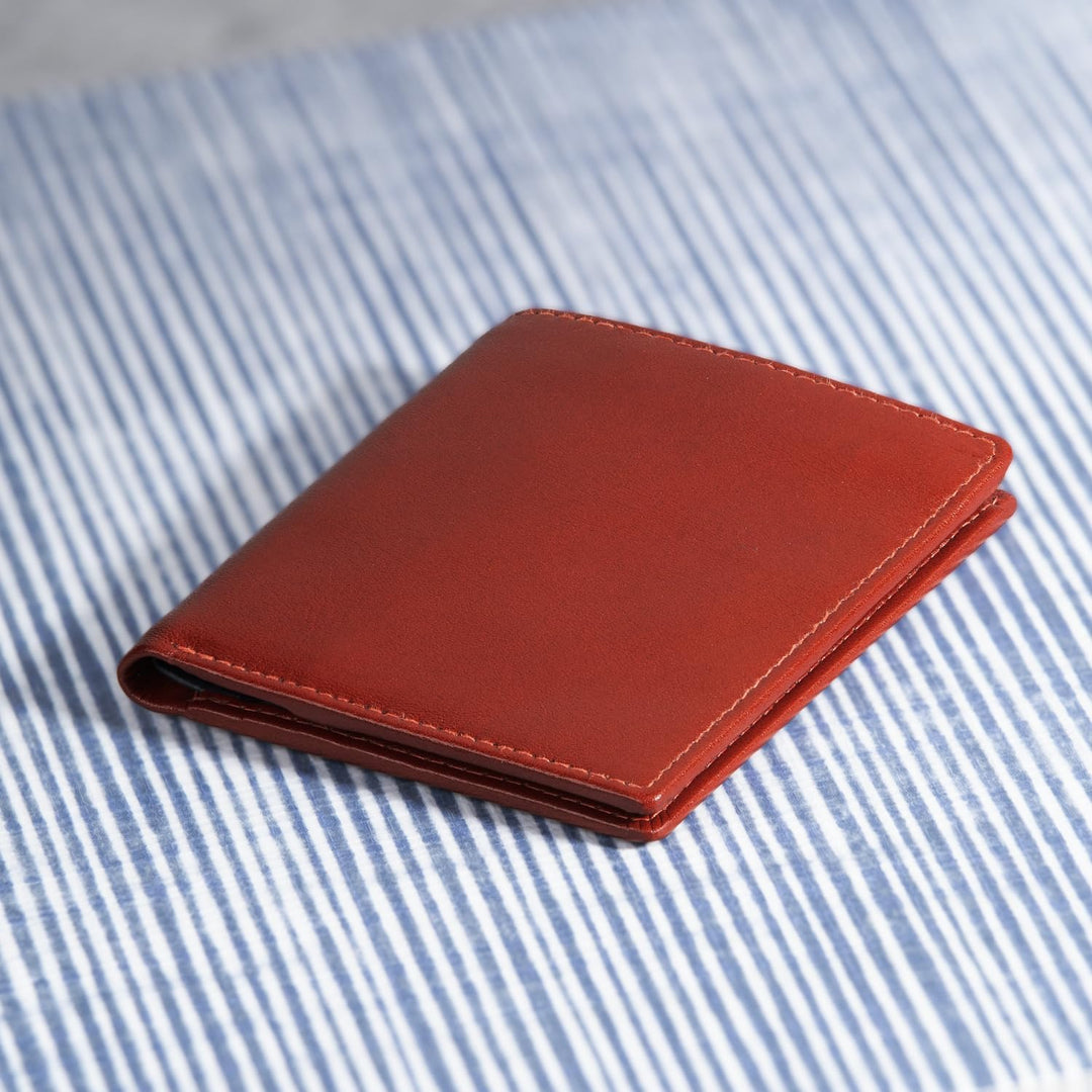 Downholme Billetera de cuero con silueta delgada plegable para homb...