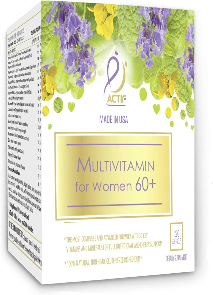 ACTIF Multivitamínico para mujeres mayores de 60 años con 30 vitami...