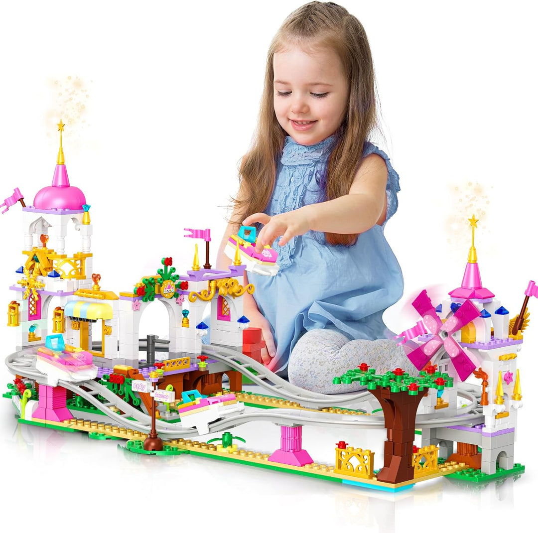 HOGOKIDS Juego de construcción de montaña rusa para niñas
