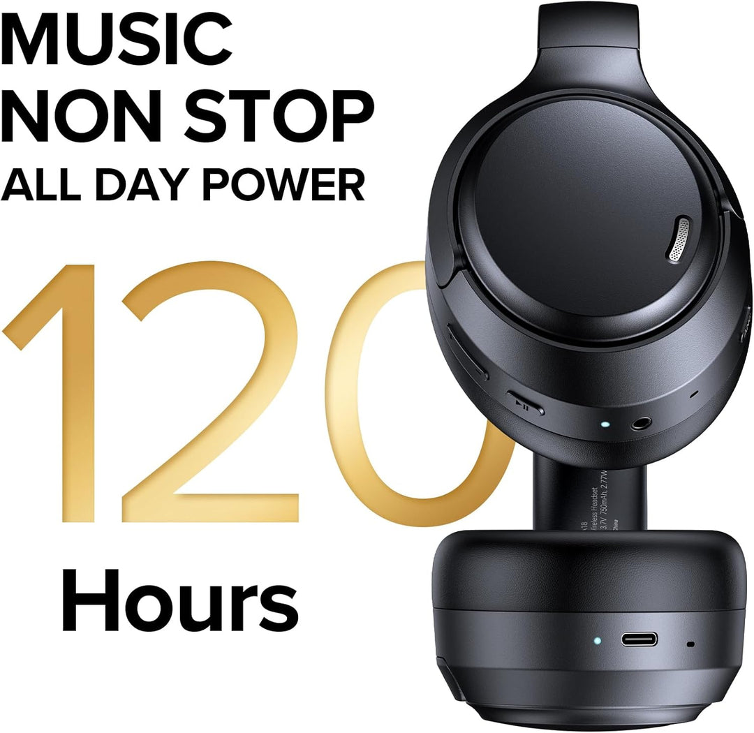 Auriculares híbridos con cancelación activa de ruido de 120 horas d...
