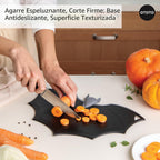 Tabla de cortar OTOTO - Tablas de cortar de madera y plástico para cocina, divertidos y espeluznantes gadgets de cocina, regalos para casa nueva y góticos, apta para lavavajillas (Murciélago, Plástico