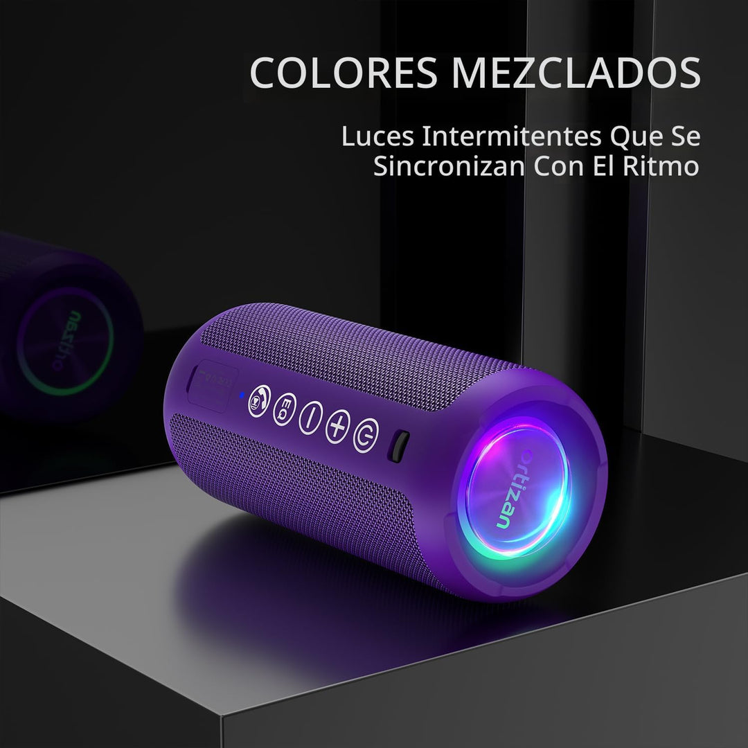Ortizan Altavoz Bluetooth portátil: IPX7 impermeable, sonido fuerte...