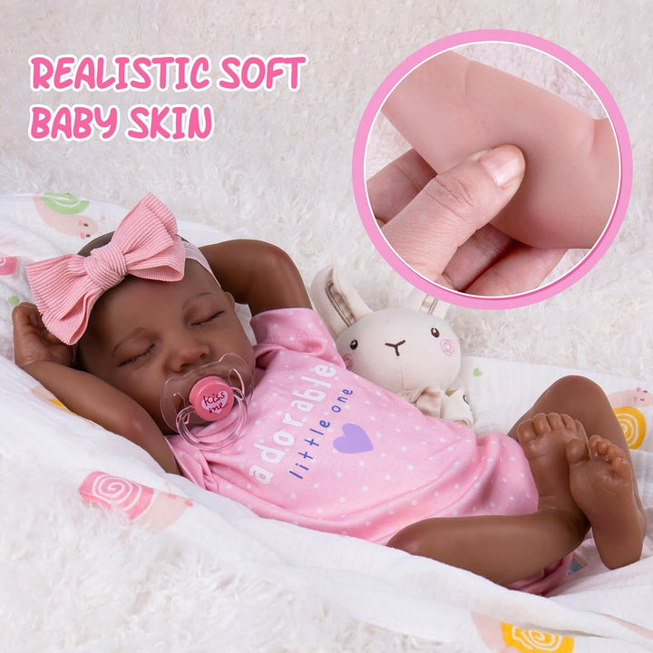 Aori Muñecas realistas Reborn bebé negro - Muñecas de recién nacida...