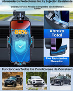 Soporte de teléfono para automóvil【2026 mejorado 100+lbs de succión y seguridad cert】 Soporte de teléfono celular para camión Soporte de teléfono resistente para tablero, parabrisas/ventilación para iPhone 17 16 Pro Max, negro azabache