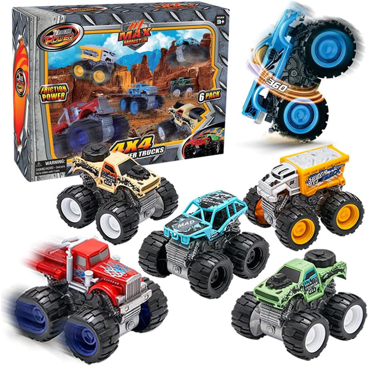 Team Power - Juguetes de Monster Trucks para niños y niñas, 6 paque...