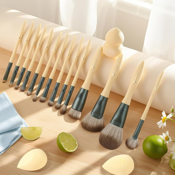 DUcare Juego de regalo de maquillaje, 18 piezas, con 14 brochas de...