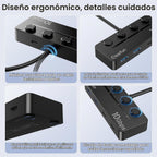 Q QEEFUN, hub USB 3.2 de 4 puertos
