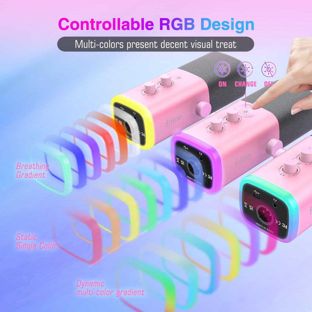 FIFINE - Micrófono XLR\/USB de PC para grabación de juegos con cone...