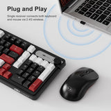 MageGee V990 Combo de teclado y mouse inalámbricos cremosos, 99 tec...