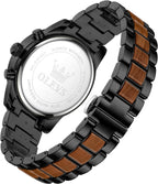 OLEVS Relojes de pulsera analógicos de cuarzo para hombre, cronógrafo, multifunción, fase lunar, fase luminosa, banda de silicona, relojes de pulsera