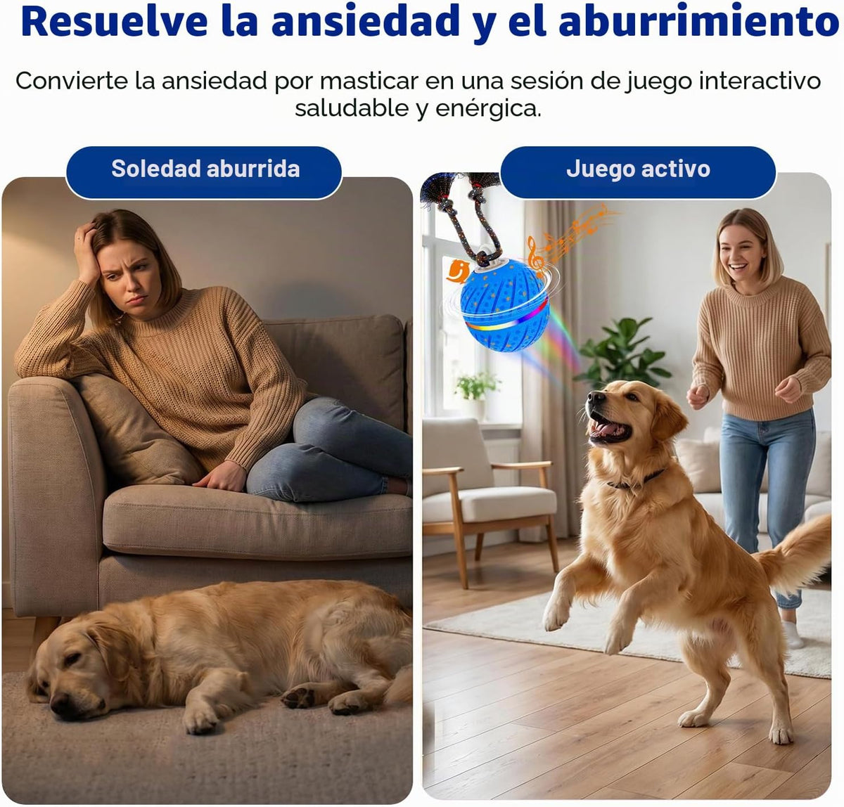 Pelota interactiva inteligente de juguetes para perros para masticadores