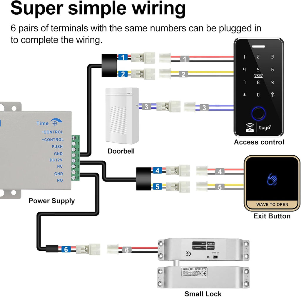 Kit de sistema de control de acceso de seguridad WiFi TUYA: impermeable, huella digital, contraseña, bloqueo de teclado RFID, cerradura de embutir eléctrica, abridor de puerta remoto