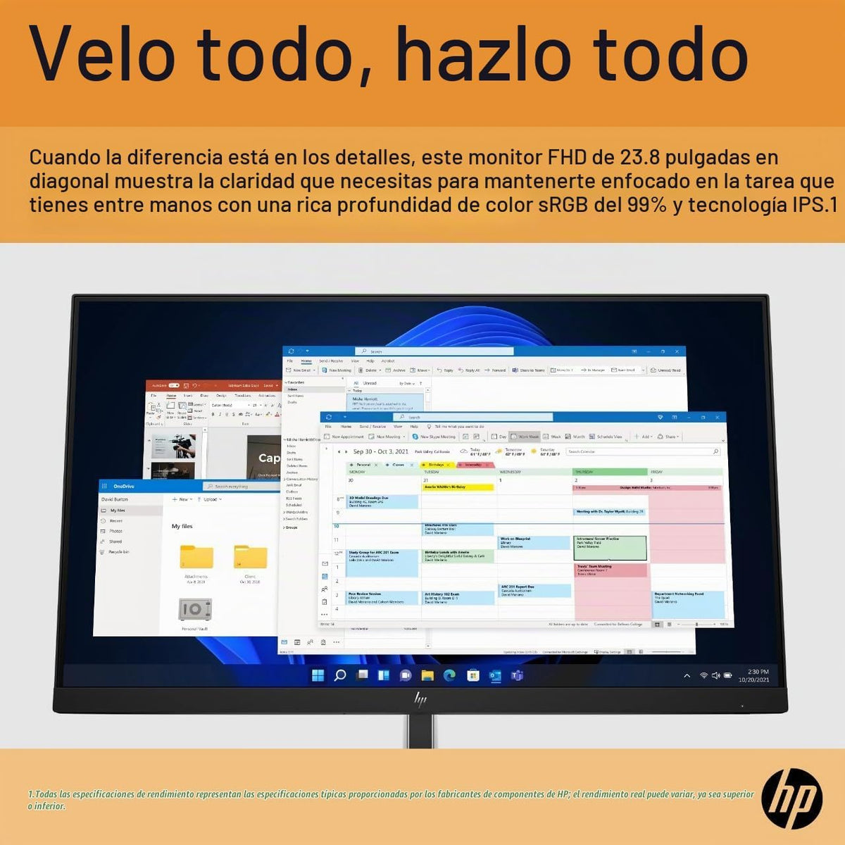 HP Monitor LCD Full HD E24 G5 de 24 pulgadas - 16:9 - Negro - 23.8&...