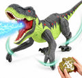 Juguetes de dinosaurio caminando a control remoto para niños, juguete grande de dinosaurio T-Rex con rugido, luces y aerosol, el mejor regalo de cumpleaños para niños de 3-5, 5-7, 8-12 años