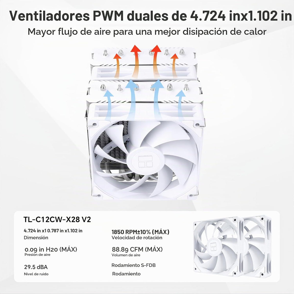 Thermalright Peerless Assassin 120 SE White V2 Enfriador de CPU, 18...