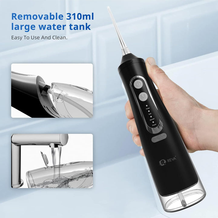 R REVA Irrigador dental inalámbrico para dientes, encías y aparatos...