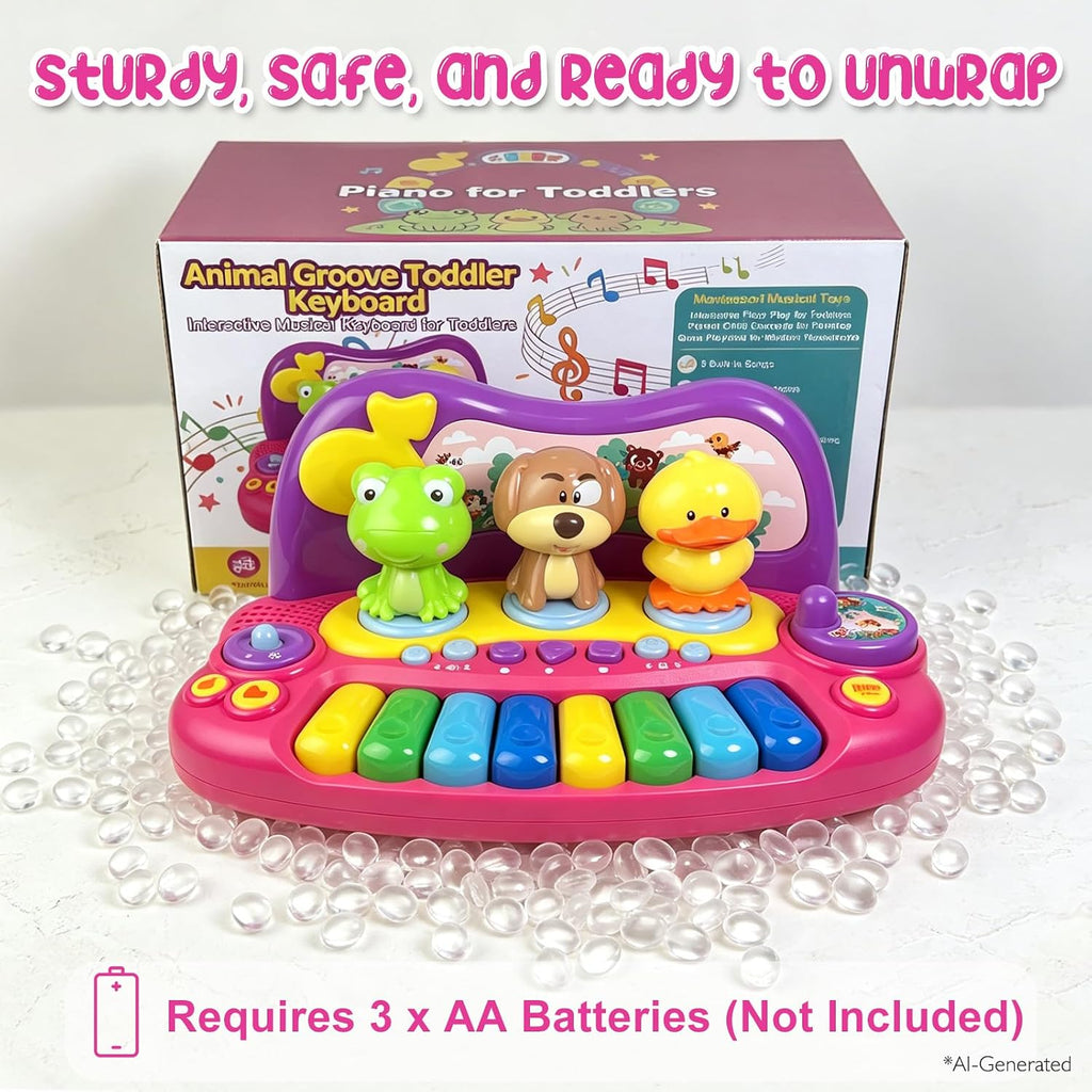 Sealive Piano para Niños Pequeños, Teclado Musical con Animales Giratorios, Grabación