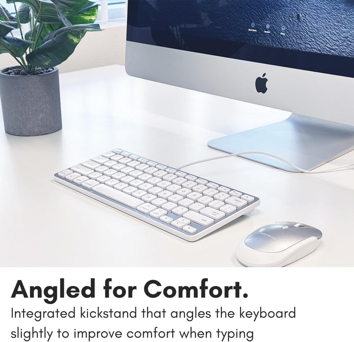 Macally Teclado pequeño para Mac con concentrador USB (3 puertos) -...