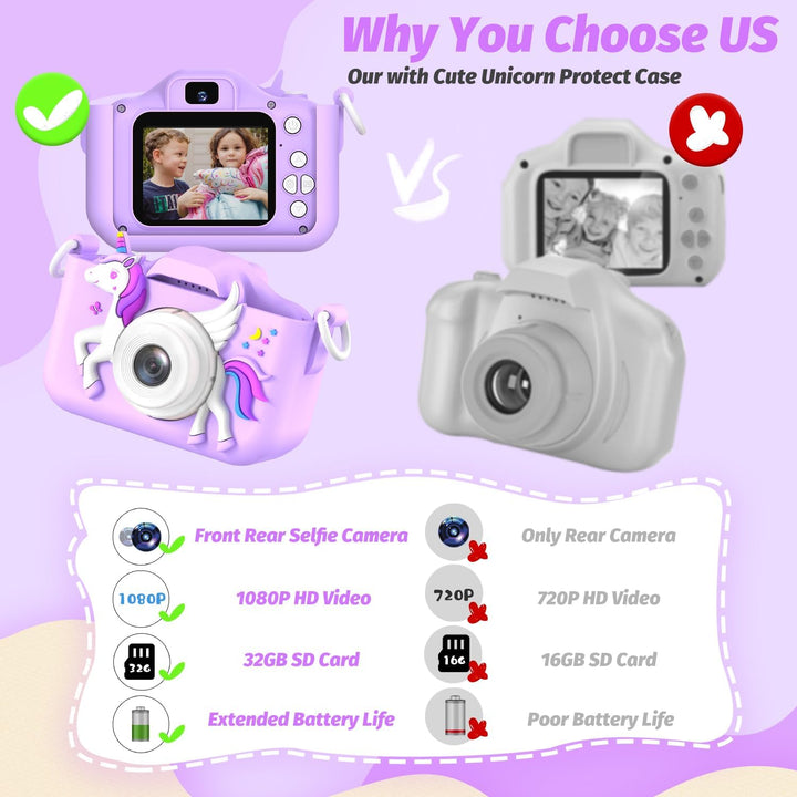 Cámara de unicornio mejorada para niñas, regalo de cumpleaños de Na...