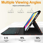 Funda con teclado Bluetooth para iPad de 10.9 pulgadas (2022), (A16) de 11ª/10ª generación de 11 pulgadas 2025 con retroiluminación de 7 colores, bonito diseño estético elegante con soporte