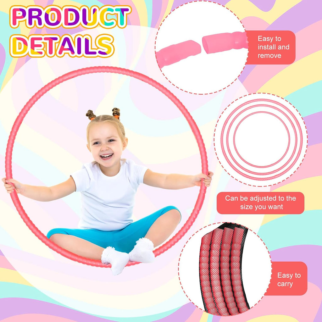 Shappy - 6 piezas de aros de ejercicio desmontables ajustables, juguete de plástico, juguetes de patio de juegos, aros circulares de colores para juegos de adolescentes, gimnasia, equipo de agilidad