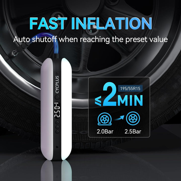 CYCPLUS Electric Air Compressor Portable Bicycle Pump Car Tire Infl...
