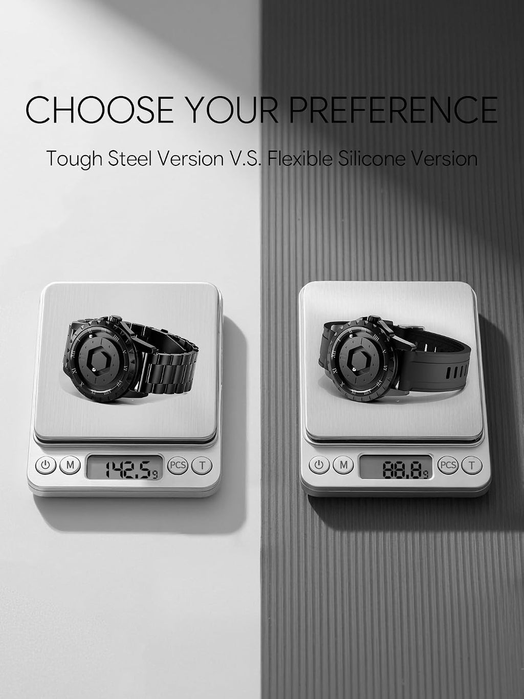 EUTOUR Reloj magnético para hombre Swiss Qtz 5ATM esfera de bola flotante
