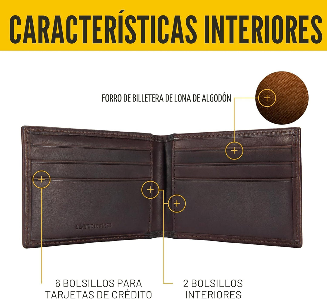 Carhartt Carteras duraderas de cuero marrón aceitado para hombre, d...