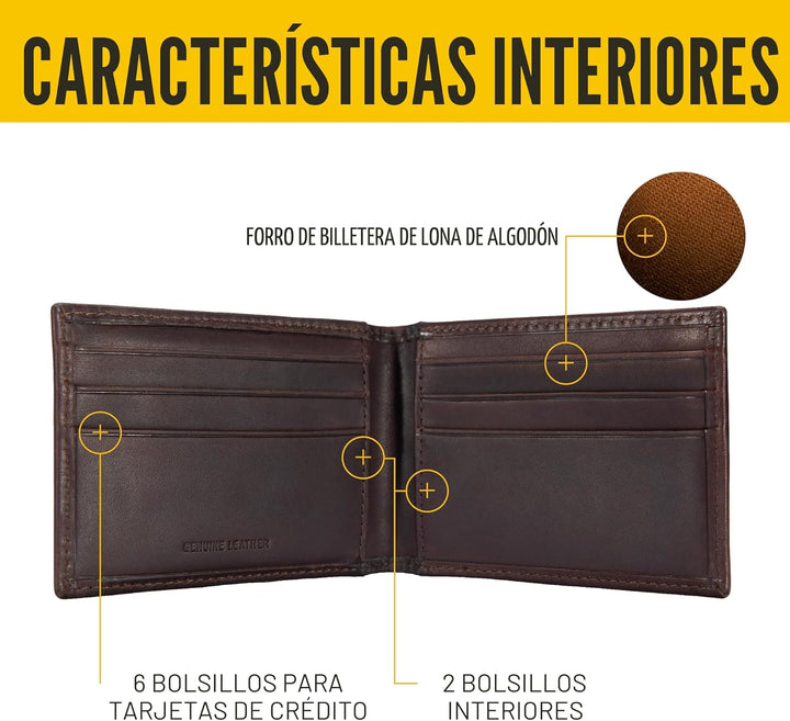 Carhartt Carteras duraderas de cuero marrón aceitado para hombre, d...