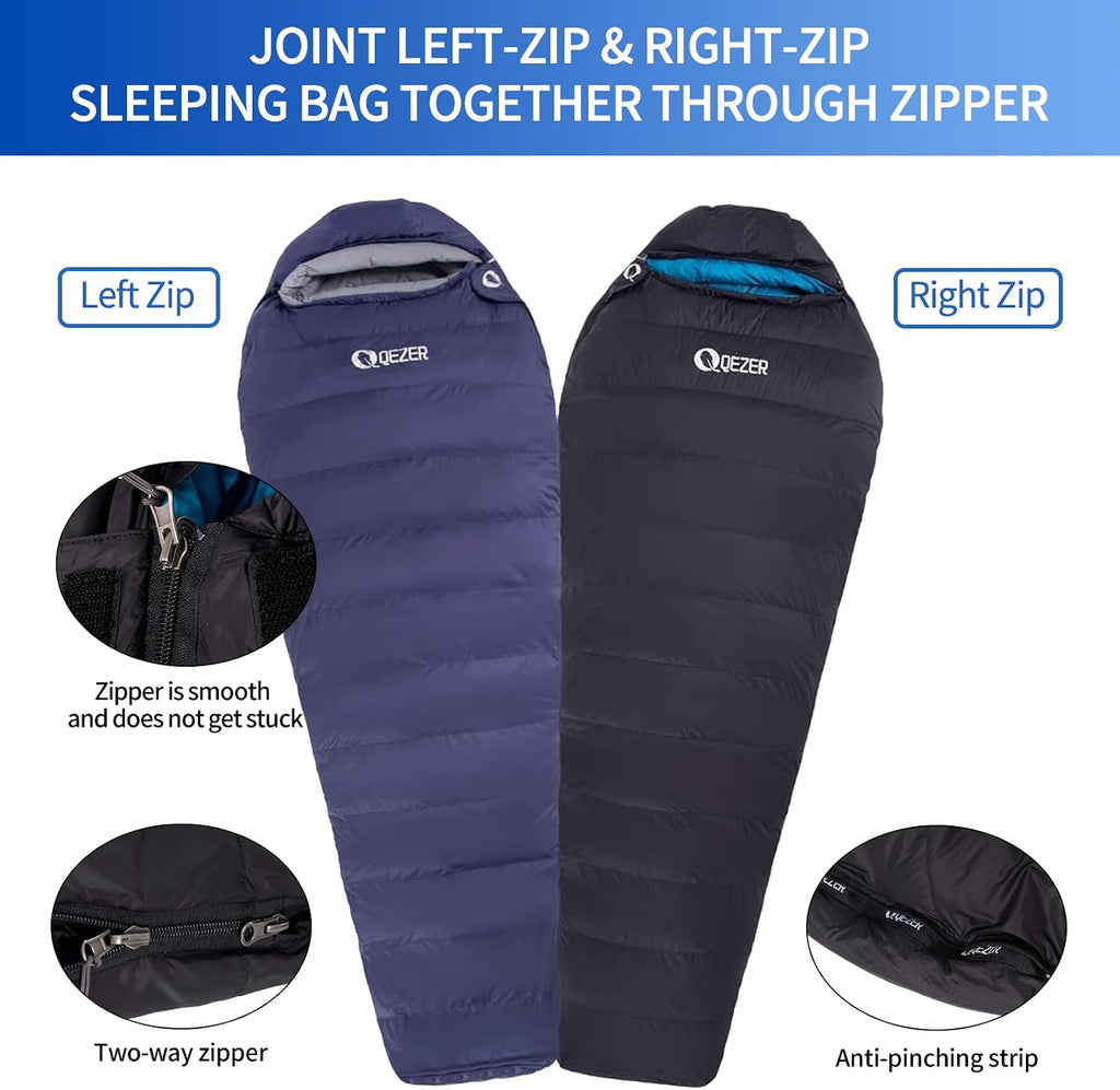 Mochila/Almohada de dormir Down Mummy para adultos, 600 Fill Power para senderismo
