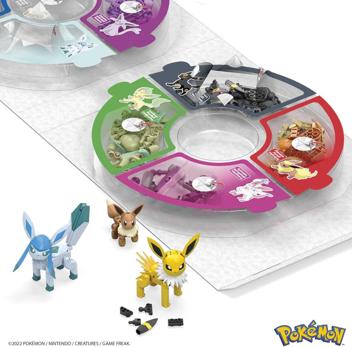 MEGA Juego de construcción de juguetes Pokémon Todas las evoluciones de Eevee con 470 piezas, 9 personajes articulados, para niños
