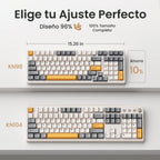 Kisnt Teclado mecánico inalámbrico KN98, diseño compacto de 99 teclas con teclado numérico, Bluetooth/2.4G/USB‑C, intercambiable en caliente, retroiluminación RGB personalizada, batería de 8000 mAh