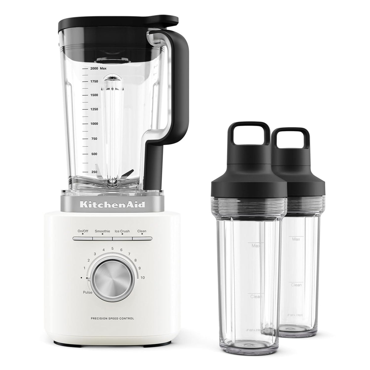 KitchenAid Pure Power Licuadora con 2 frascos de mezcla, potencia máxima de 1700 W