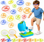 24 piezas de lanzador de discos voladores para interiores y exteriores, juguetes de regalo para niños de 3, 4, 5, 6 años, juguetes para exteriores para niños de 3 a 5 4 a 8 años, ideal para niños de 3, 4, 5, 6 años, regalos de cumpleaños