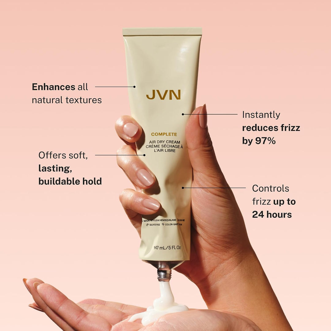 JVN No Heat Complete Air Dry Cream, 2 onzas líquidas, tamaño de via...