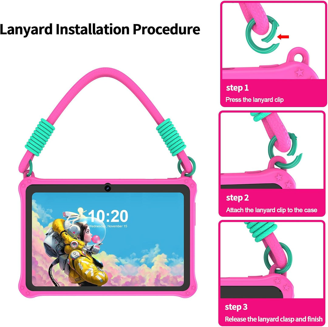 PRITOM Lanyard - Tablet infantil de 7 pulgadas, 32 GB Android 13 co...