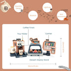 Jomifin Juego de juguetes de café, cafetera de simulación con registro de