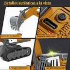 Excavadora RC 1:64, mini juguete de escritorio con control remoto para